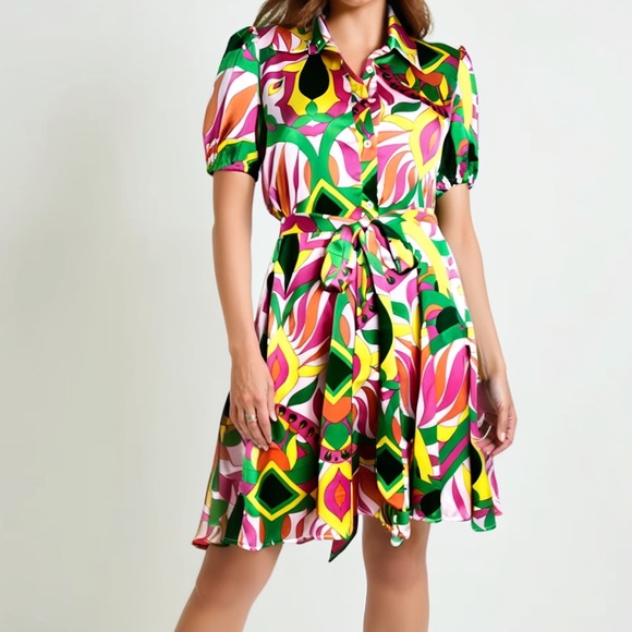 Big Hit Boutique Dresses & Skirts - NWT Big Hit Boutique Go Go Abstract Vibrant Color Dress -- L